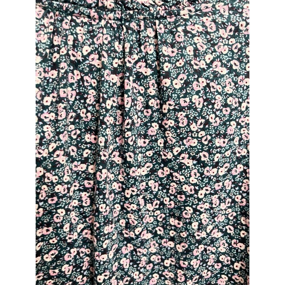 GAP Navy Floral Button-Front Blouse with Pink Accents - Picture 8 of 9